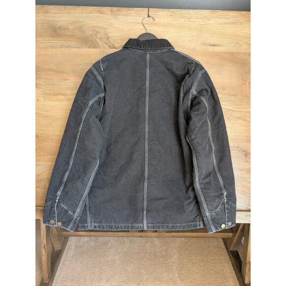 Carhartt OG Chore Coat Mens Small Black Stone Wash Long Sleeve Button Front NWT - Picture 2 of 5